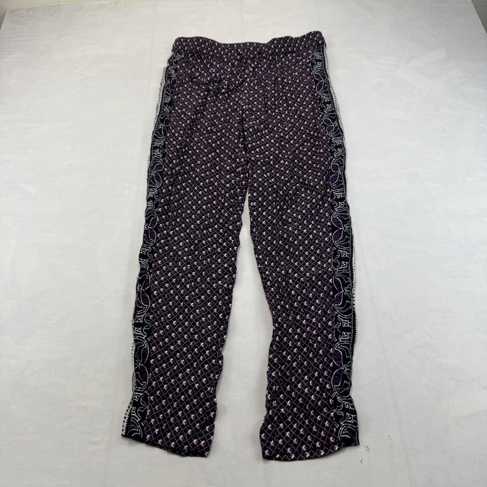 White House Black Market Womens Purple Geometric Taper Ankle Pants 8